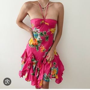 Ralph Lauren Zasha dress tropical silk resort vacation